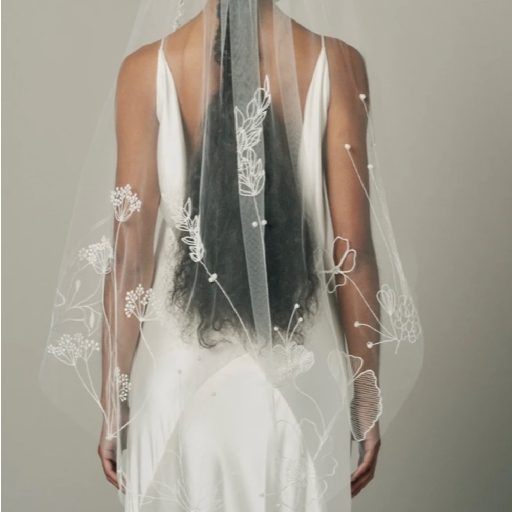 HANA BEADED EMBROIDERED FLORAL VEIL from ofrenda studio.